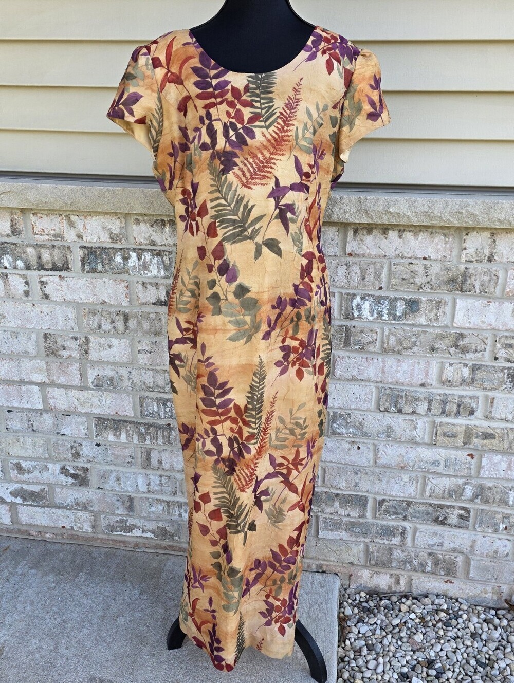 Vintage 90s Virgo II Botanical Maxi Dress